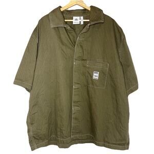 Adidas Originals Shirt Men's 2XL Olive Strata Wab Button Short Sleeve SOLD OUT